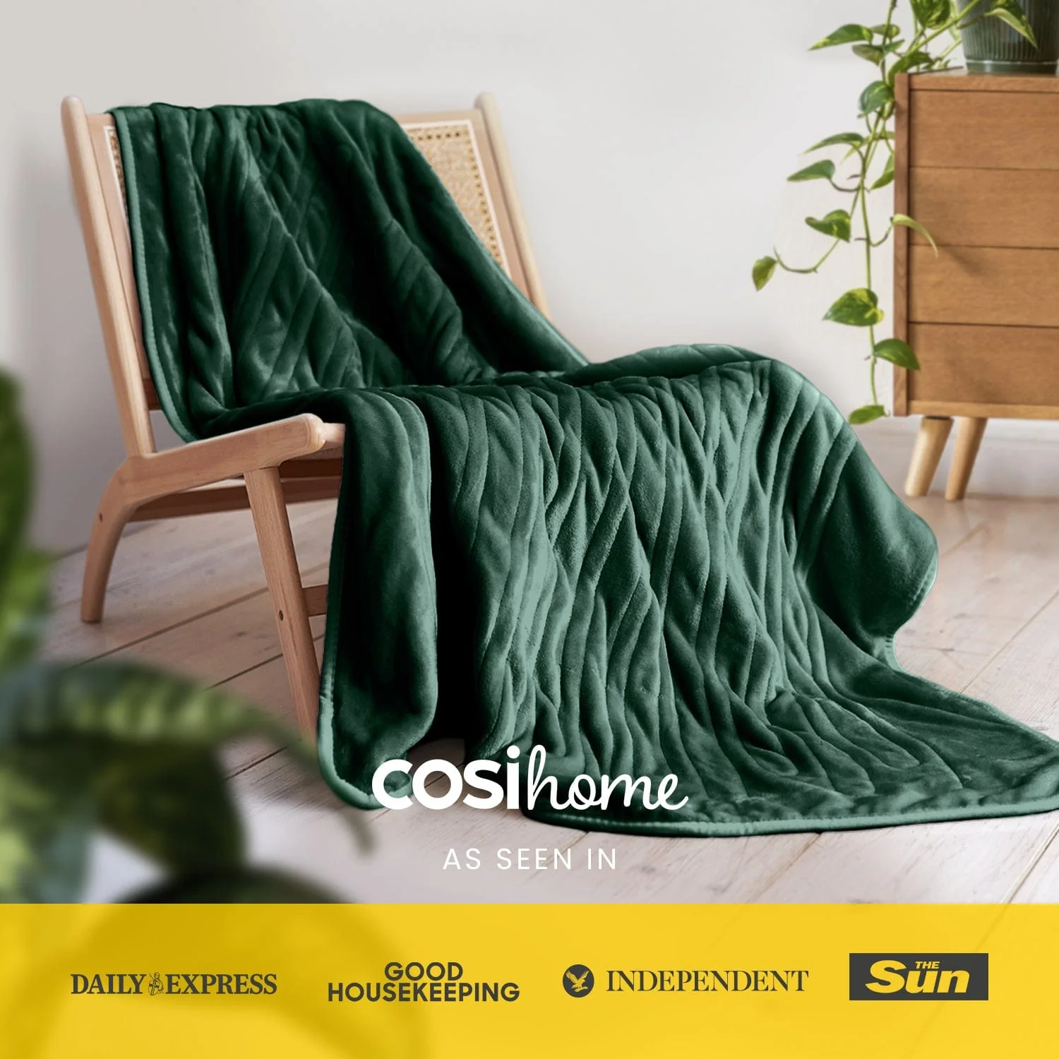Fleece Electric Heated Throw - British Racing Green - Image 8