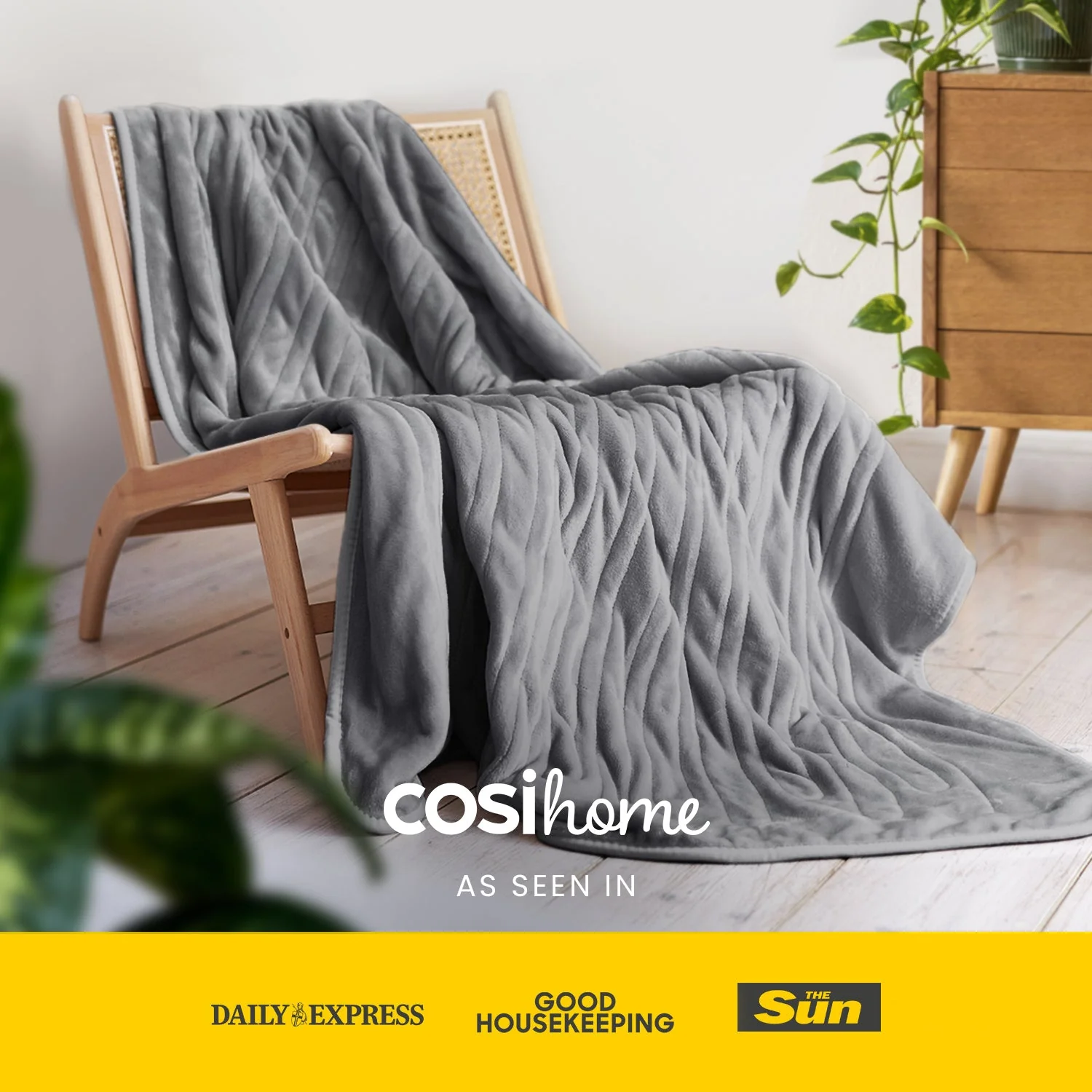 Fleece Electric Heated Throw - Grey - Image 8